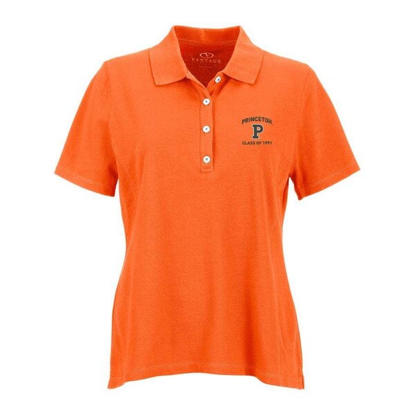 orange polo with striped p